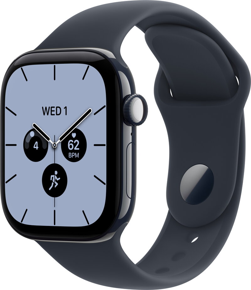 Apple Watch Series 12 GPS + Cellular 42 mm nattblå keramik, marinblå Sportband