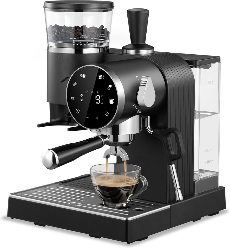 Loeffen LFEM7000 Espressomaskin med integrerad kvarn och mjölkskummare