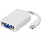 Deltaco Mini DisplayPort till VGA-adapter 20-pin ha - 15-pin ho 10cm - Vit