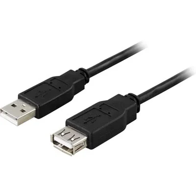 Product Image for Deltaco USB 2.0 Förlängningskabel A->A (M-F) 3m - USB-förlängningskabel A -> A(F) | Webhallen