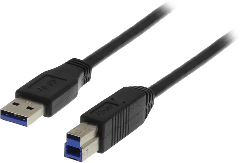 Product Image for Deltaco USB 3.0 kabel Typ A hane - Typ B ha 2m - Svart - USB-B kabel B (Skrivare) | Webhallen