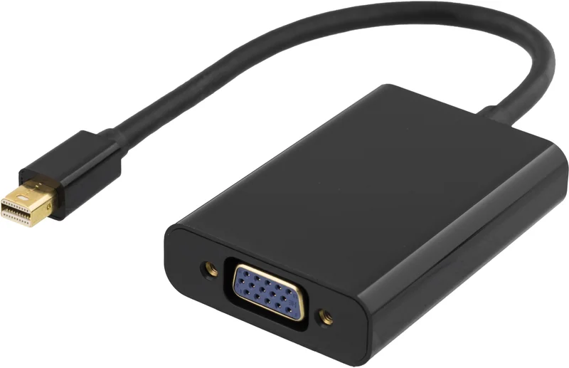 Product Image for Deltaco mini DisplayPort till VGA-adapter med ljud, 0,25m, svart