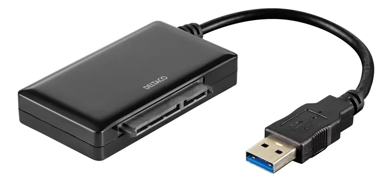 Product Image for Deltaco USB 3.0 till SATA 6Gb/s adapter, för 2,5" hårddiskar, svart - Kablar till hårddisk | Webhallen