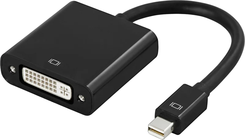 Product Image for Deltaco mini DisplayPort till DVI-D adapter, ha-ho, 0,1m, svart
