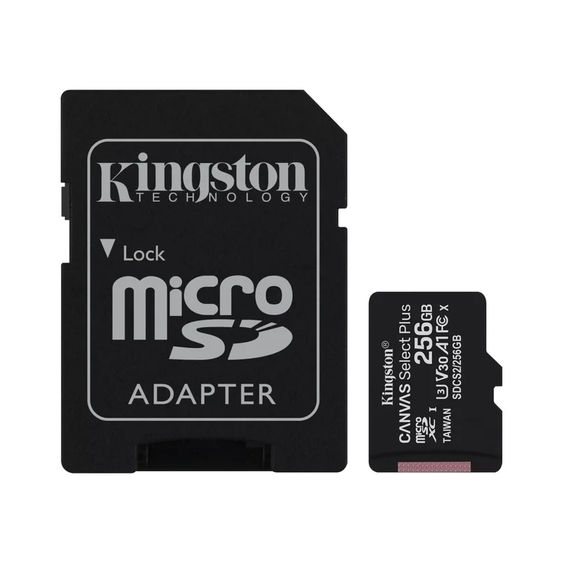 Product Image for Kingston microSDXC Canvas Select Plus - 256GB / Class 10 / UHS-1 / Adapter