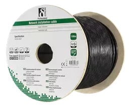 Deltaco FTP Cat6A installationskabel / 100m - Utomhus