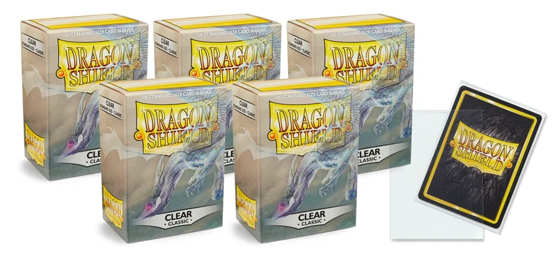 Product Image for Dragon Shield Standard Sleeves Clear 63x88 (100 in box) - 5-pack - Standard Sleeves | Webhallen