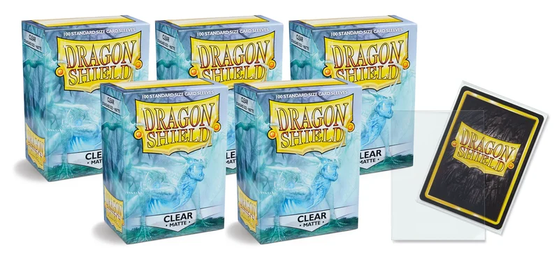Product Image for Dragon Shield Matte Sleeves Clear 63x88 (100 in box) - 5-pack - Standard Sleeves | Webhallen