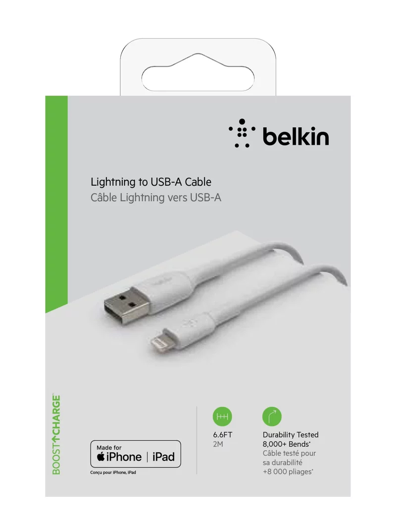 Product Image for Belkin Lightning till USB-A kabel, 2 meter - Vit
