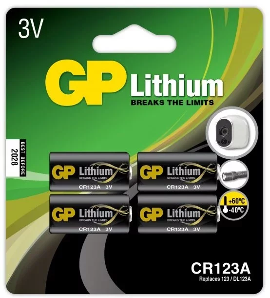 Product Image for GP Lithium CR 123A 3V (4 pack)