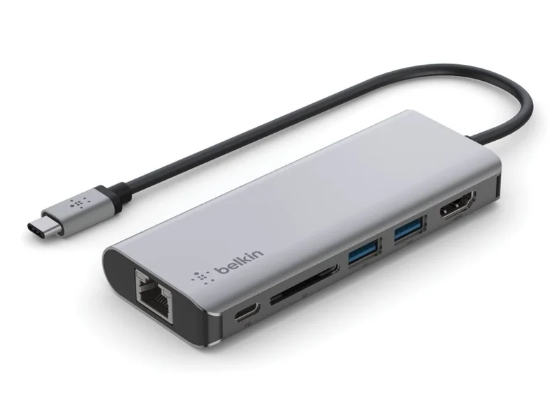 Product Image for Belkin - Multiport Hub - USB C 6-in1 med 100W PD laddningsport - USB-Hubbar | Webhallen