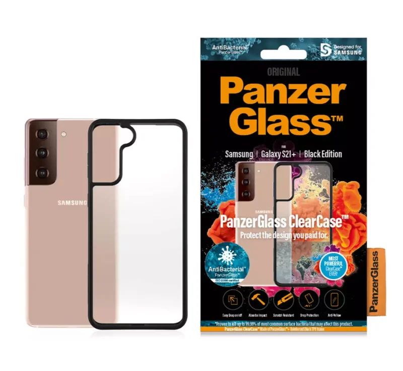 Product Image for Samsung Galaxy S21+ / Panzerglass/ ClearCase - Svart - Mobilskal | Webhallen