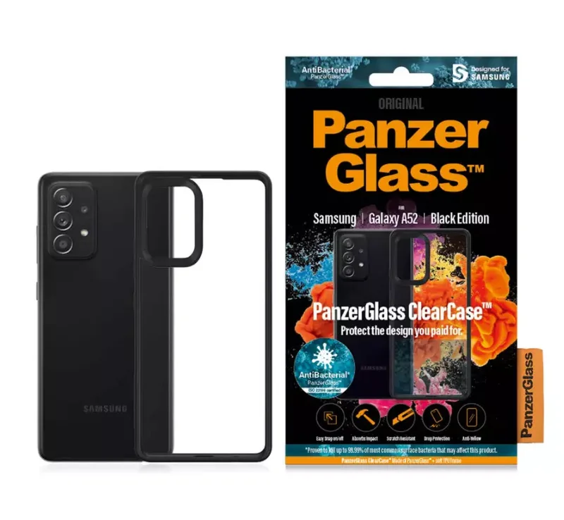 Product Image for Samsung Galaxy A52 / Panzerglass/ ClearCase - Svart - Mobilskal | Webhallen