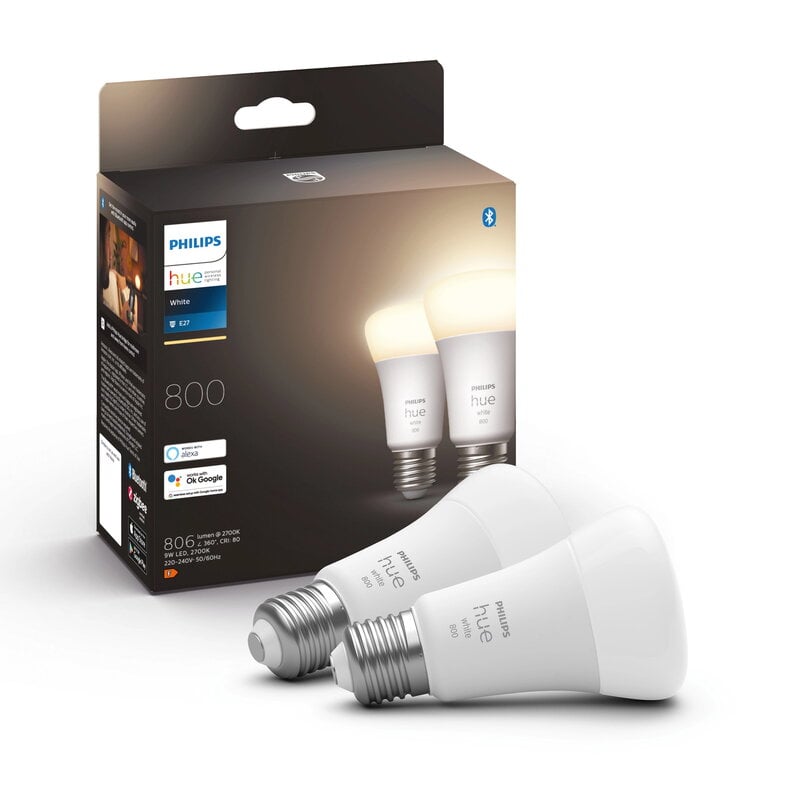 Philips Hue White 9W (60W) / A60 / E27 / 2-pack