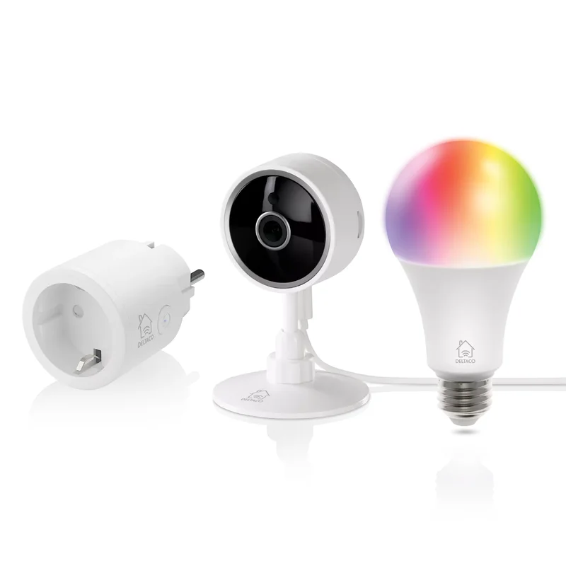 Product Image for Deltaco Smart Home Start kit med Plug + Kamera + Bulb - Strömbrytare | Webhallen