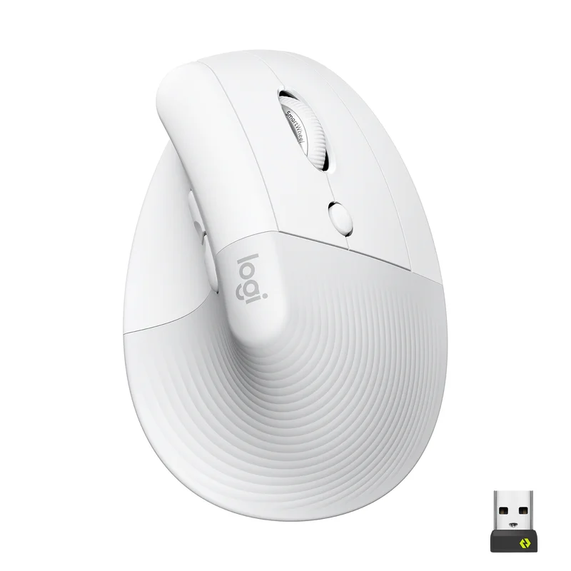 Product Image for Datormus - Logitech Lift Vertical Ergonomic Mouse - Vit - Trådlös mus | Webhallen