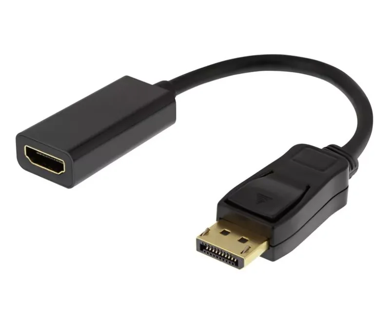 Product Image for DELTACO DisplayPort hane till HDMI hona adapter, DisplayPort dual-mode (DP++), guldpläterad, 3840x21