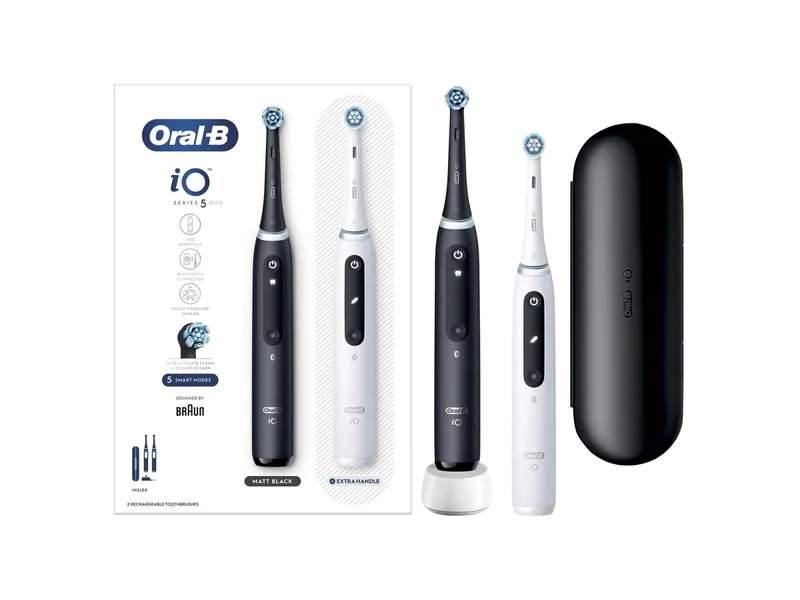 Product Image for Oral-B iO5 Duo Black UCB/ White SC - Eltandborste | Webhallen