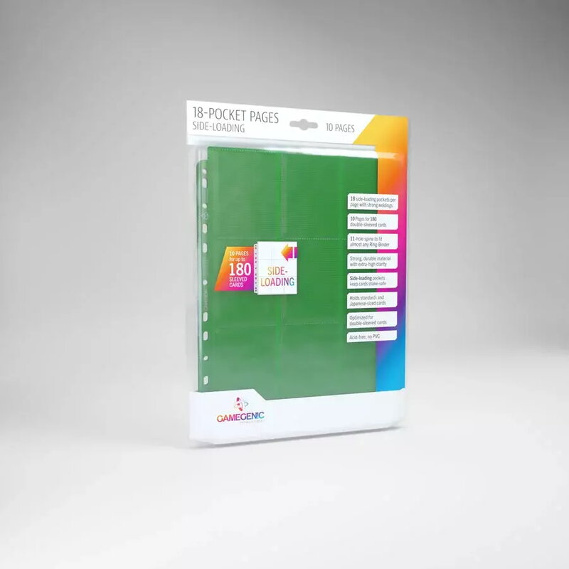 Gamegenic Sideload 9-Pocket Pages Green (10 Pages)