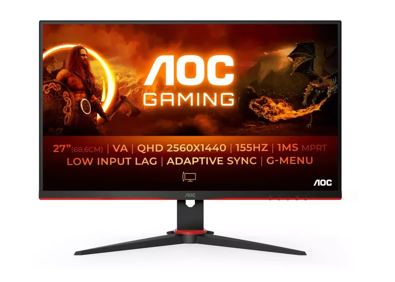 Product Image for AOC Q27G2E/BK / 27" / VA / 2560 x 1440 / 144 Hz / 1ms / 2xHDMI,DP / FreeSync, G-Sync / VESA - Gamingskärm | Webhallen