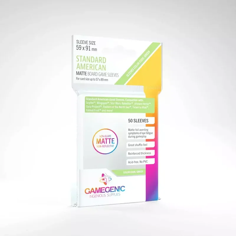 Product Image for Gamegenic Matte American Sleeves 59x91 mm (50 st) - Sleeves till brädspel | Webhallen