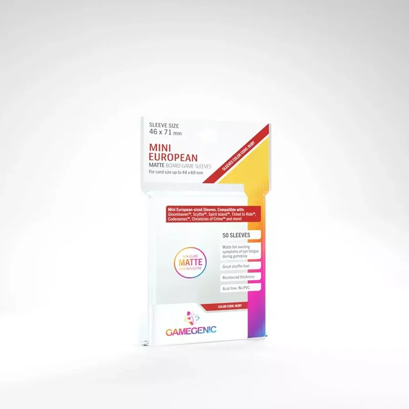 Product Image for Gamegenic Matte Mini Euro Sleeves 46x71 mm (50 st) - Sleeves till brädspel | Webhallen