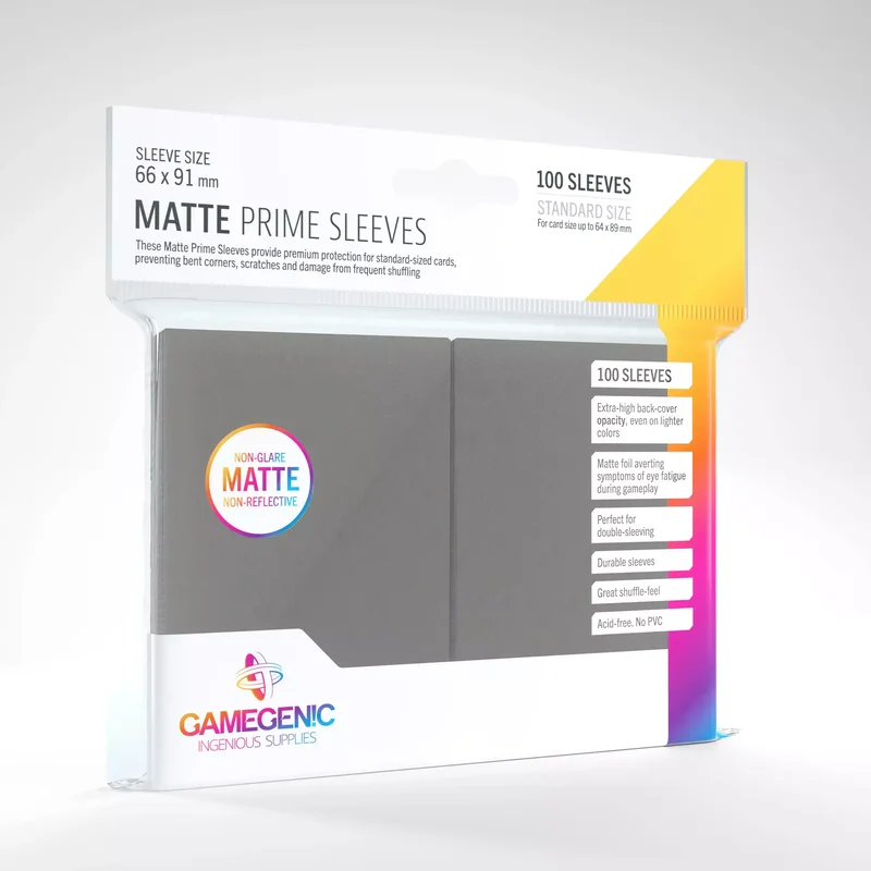 Product Image for Gamegenic Matte Prime Sleeves Dark Grey (100 st) - Standard Sleeves | Webhallen