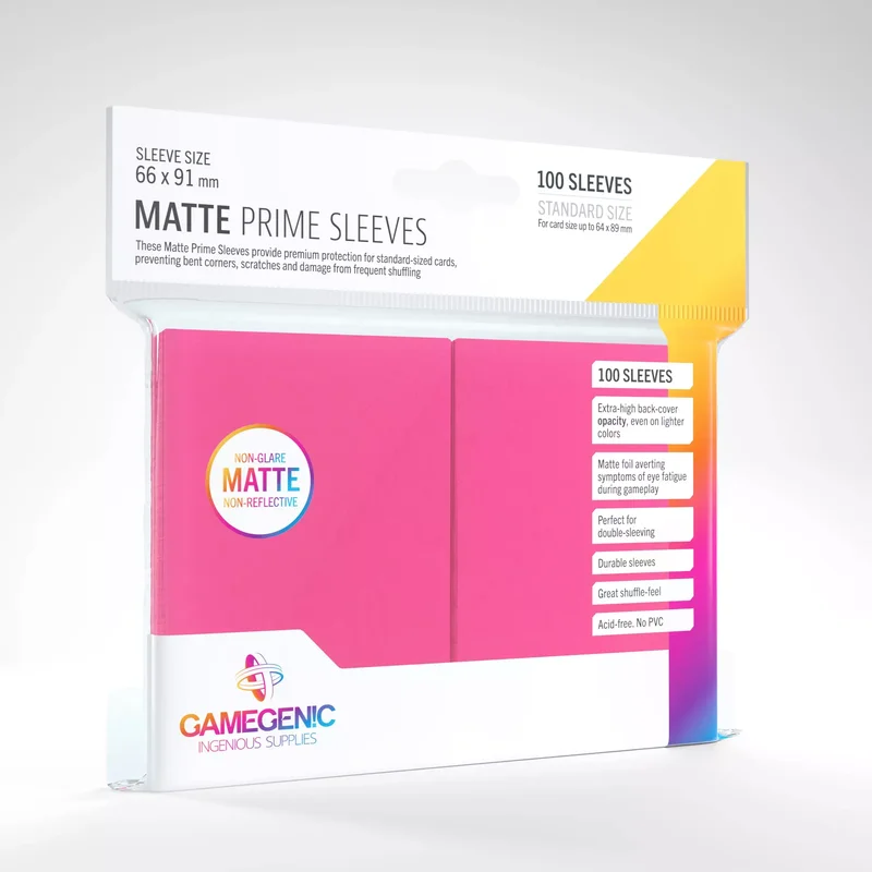 Product Image for Gamegenic Matte Prime Sleeves Pink (100 st) - Standard Sleeves | Webhallen