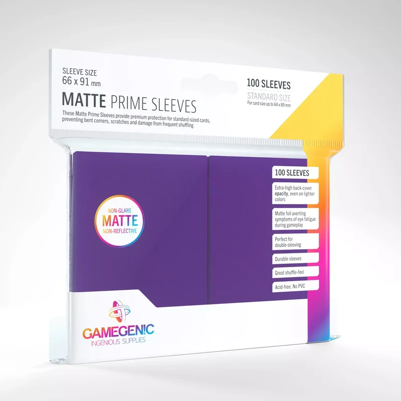 Product Image for Gamegenic Matte Prime Sleeves Purple (100 st) - Standard Sleeves | Webhallen