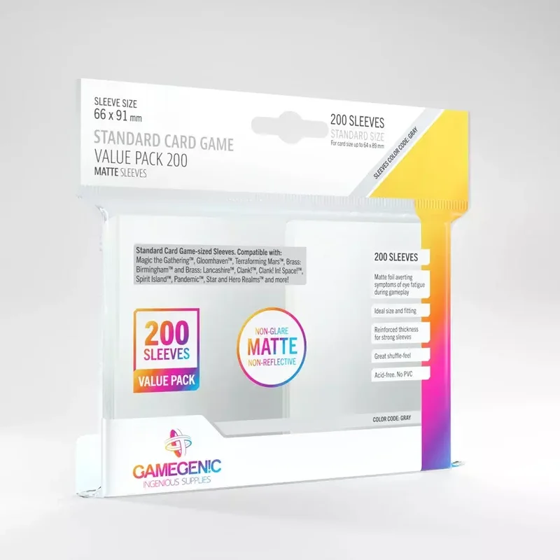 Product Image for Gamegenic Matte Standard Card Game Value Pack (200 st) - Standard Sleeves | Webhallen