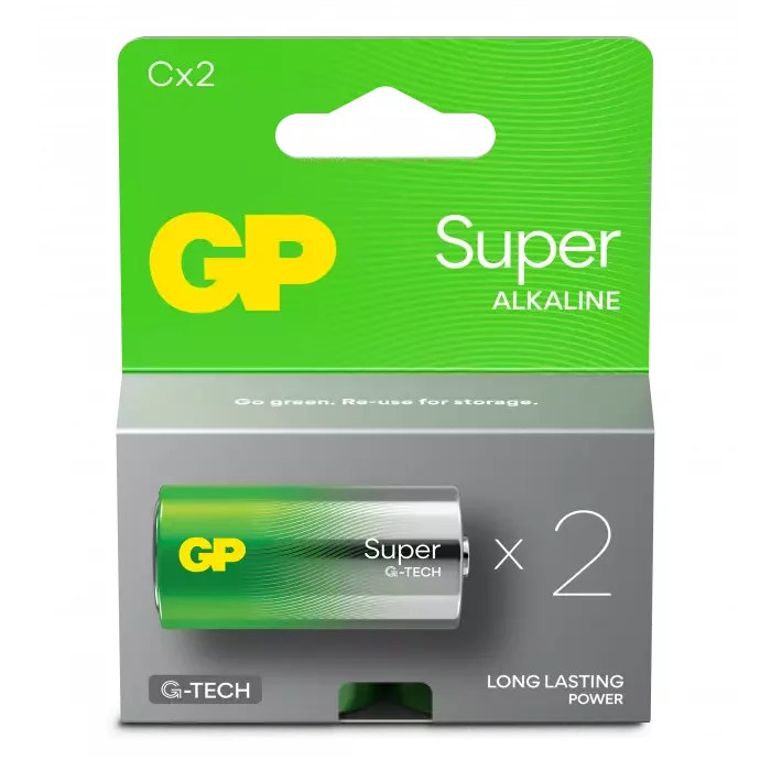 Product Image for GP Super Alkaline C-batteri, 14A/LR14, 2-pack