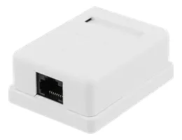 Product Image for Deltaco vägguttag RJ45 Cat6, utanpåliggande, 1-port - Nätverksuttag | Webhallen