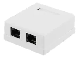 Product Image for Deltaco vägguttag RJ45 Cat6, utanpåliggande, 2-port - Nätverksuttag | Webhallen