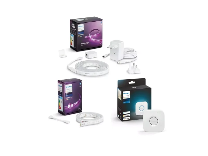 Product Image for Philips Hue White and Color Ambiance Lightstrip Plus V4 / Startpaket + Lightstrip Plus V4 / Förlängn - Tillbehör | Webhallen