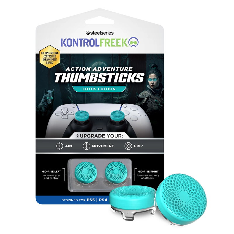 KontrolFreek Action - Lotus Teal/Clear - PS5