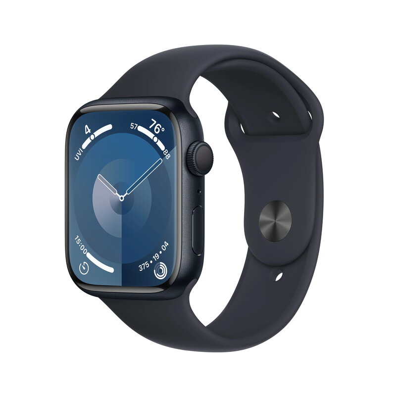 Apple Watch Series 9 GPS 45mm / Midnight Aluminium Case med Midnight Sport Band - M/L (Fyndvara klass 3)