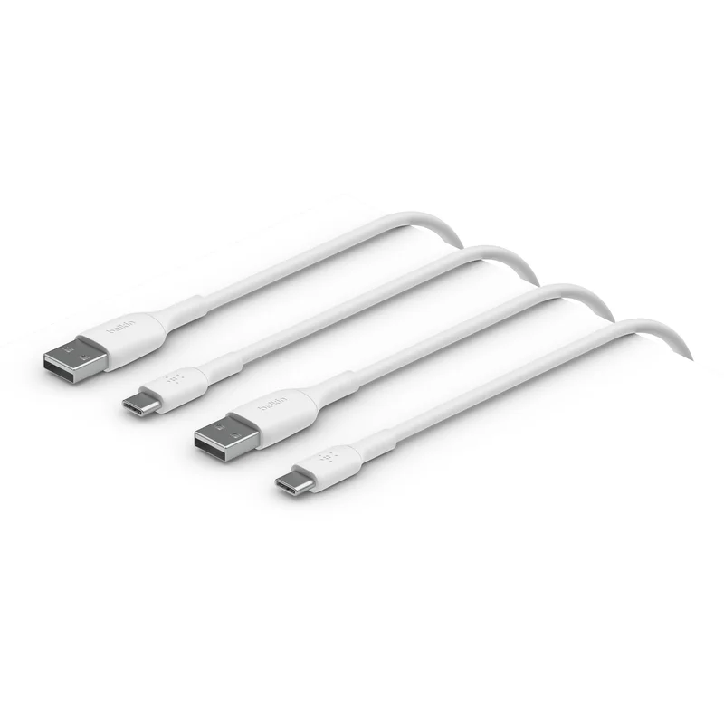 Product Image for Belkin BoostCharge USB-A till USB-C laddkabel. 1m, 2 pack - Vit - USB-C | Webhallen