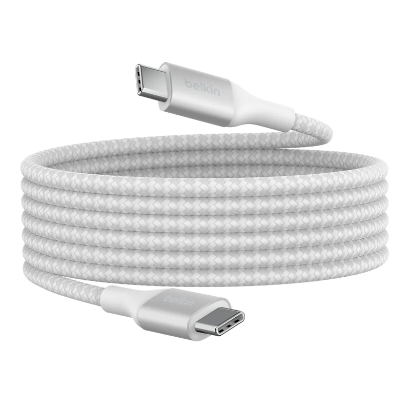 Product Image for Belkin BoostCharge-snabbladdningskabel för USB-C till USB-C, 2m med 240W Power Delivery - Vit - USB-C | Webhallen