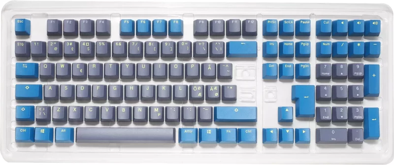 Product Image for Ducky Daybreak Keycap Set - double shot PBT - Light Blue & Black