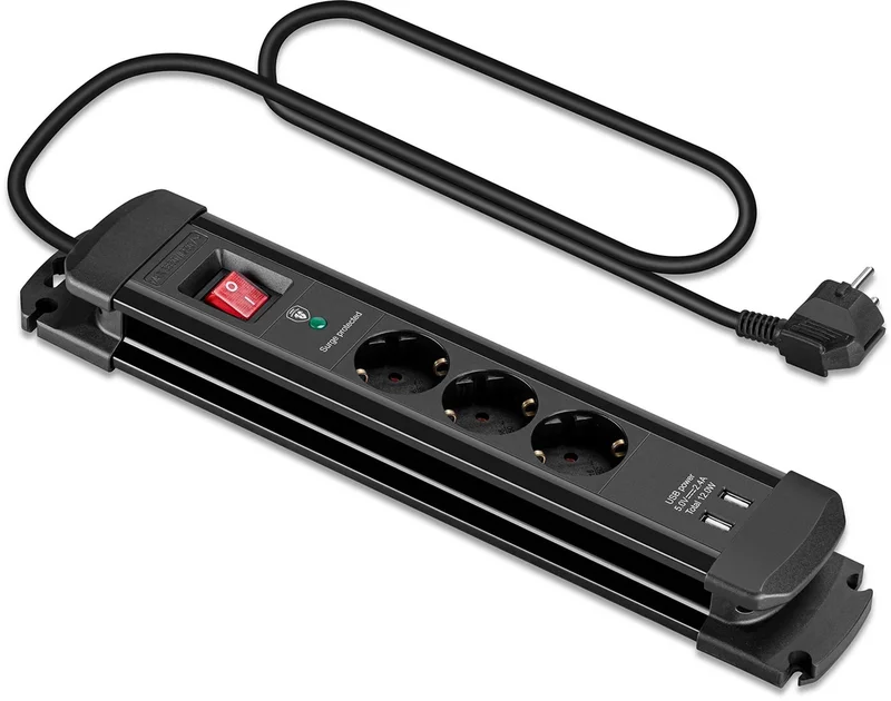 Product Image for Andersson Grenuttag med Överspänningsskydd x3 uttag / 2xUSB-A (12000A) - 1,5m - Elkablage & Grenuttag | Webhallen