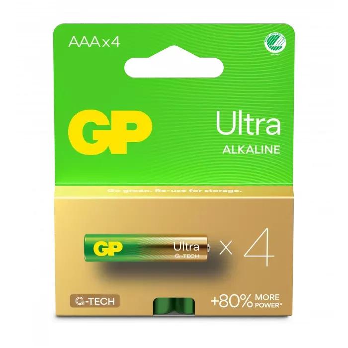 Product Image for GP Ultra Alkaline AAA Svanenmärkt 4-pack - LR03 (AAA) | Webhallen