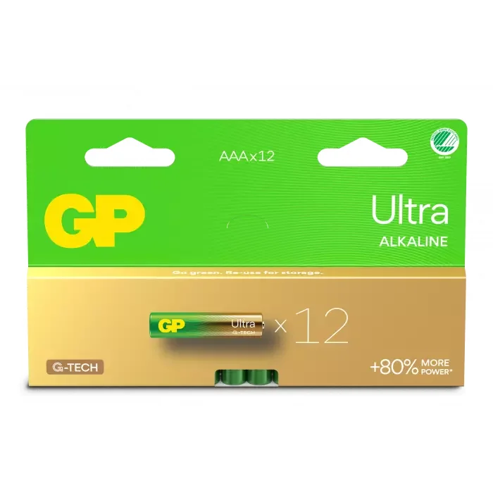 Product Image for GP Ultra Alkaline AAA Svanenmärkt 12-pack - LR03 (AAA) | Webhallen