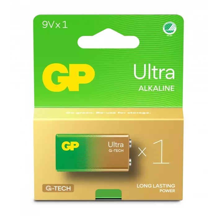 Product Image for GP Ultra Alkaline 9V Svanenmärkt 1-pack - 6LR61 (9v) | Webhallen