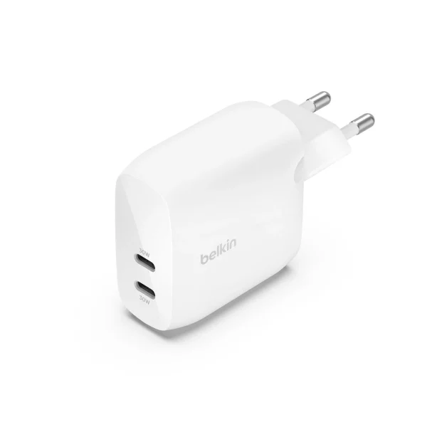 Product Image for Belkin Väggladdare 60W Dual USB-C PD & PPS, 30W + 30W (Fyndvara - Klass 1)