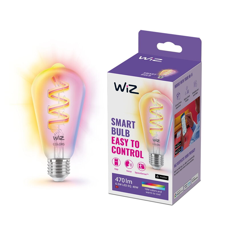 WiZ Wi-Fi RGB 40W ST64 E27