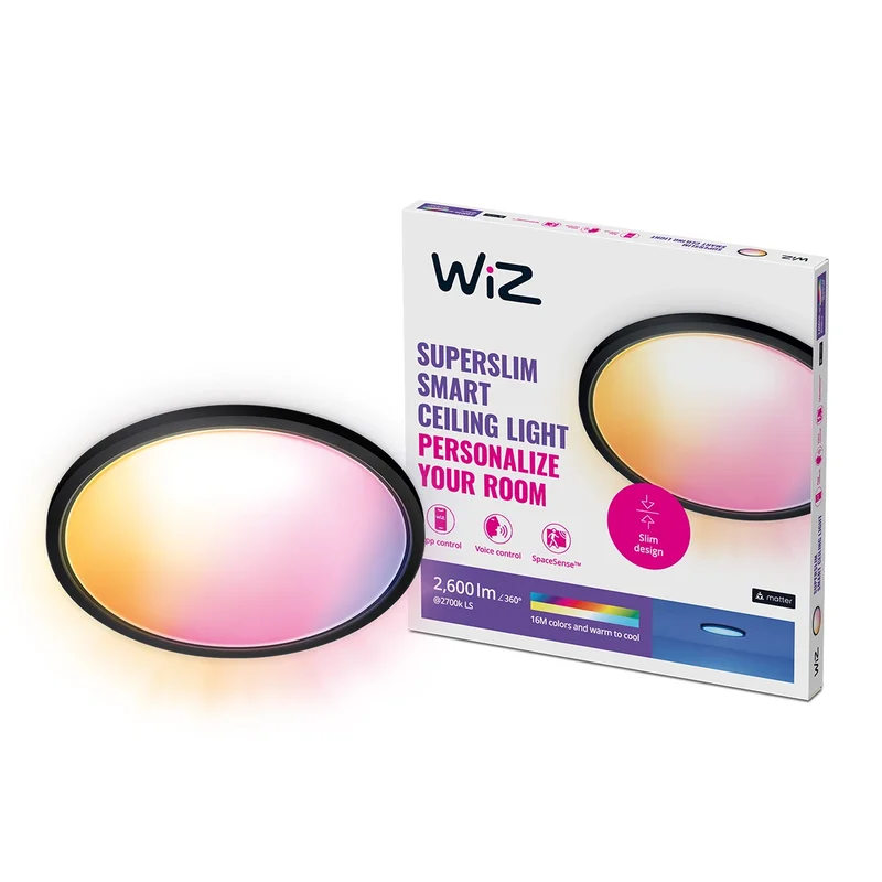 Product Image for WiZ SuperSlim RGB Ceiling 22W - Black - Belysning | Webhallen