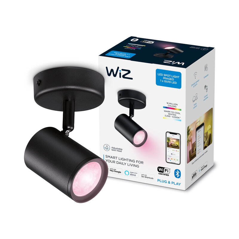 WiZ IMAGEO Spots 1x5W B 22-65K RGB - Black