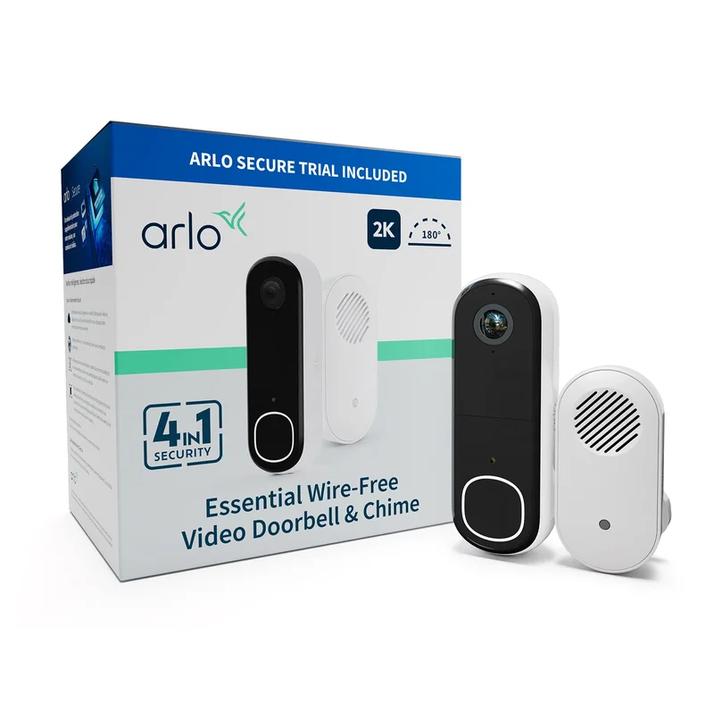Product Image for Arlo Essential 2 Video Doorbell 2K With Chime