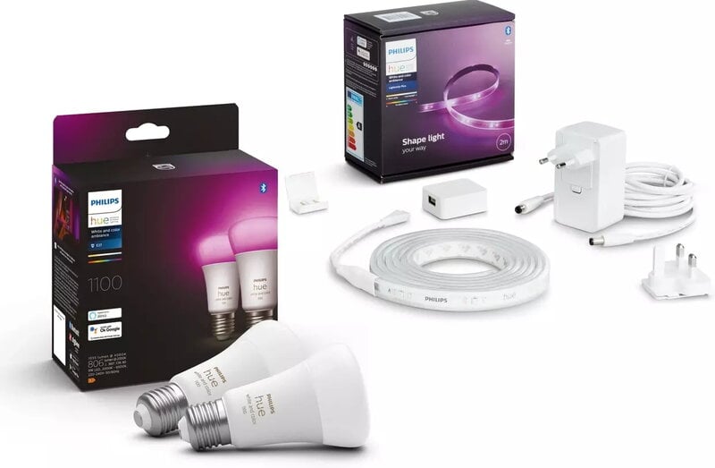 Philips Hue Lightstrip Plus V4 / Startpaket / 2m + 9W / A60 / E27 / 2-pack