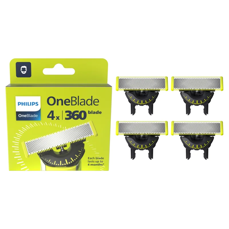 Product Image for Philips OneBlade 4-pack 360 - ersättningsblad QP440/50 - Rakhyvlar & Tillbehör | Webhallen